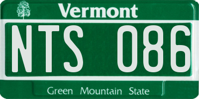 VT license plate NTS086