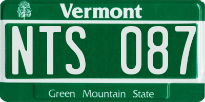 VT license plate NTS087