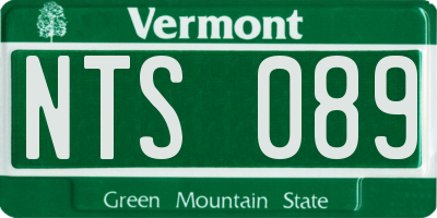 VT license plate NTS089