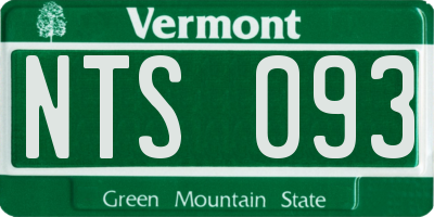 VT license plate NTS093