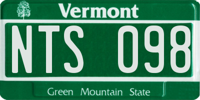 VT license plate NTS098
