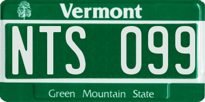 VT license plate NTS099