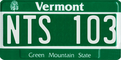 VT license plate NTS103