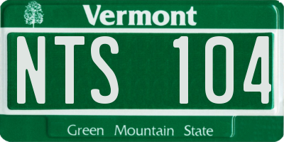 VT license plate NTS104