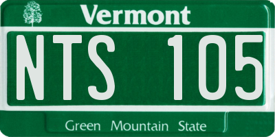 VT license plate NTS105