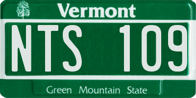 VT license plate NTS109