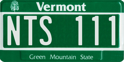 VT license plate NTS111