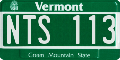 VT license plate NTS113