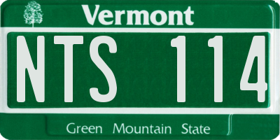 VT license plate NTS114