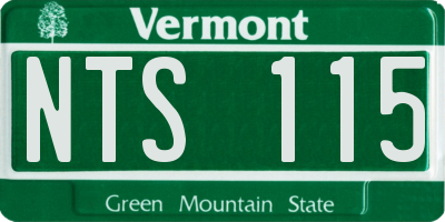 VT license plate NTS115