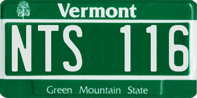 VT license plate NTS116