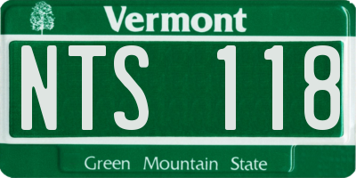 VT license plate NTS118