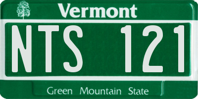 VT license plate NTS121