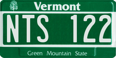 VT license plate NTS122
