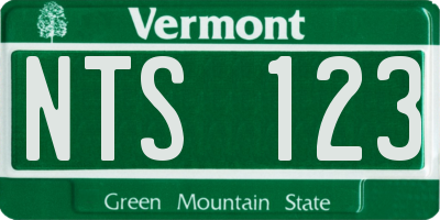 VT license plate NTS123