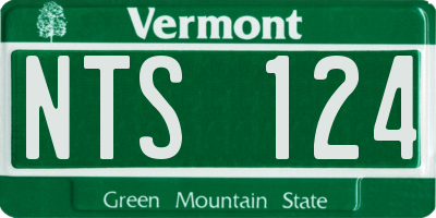 VT license plate NTS124