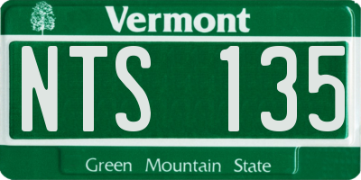 VT license plate NTS135