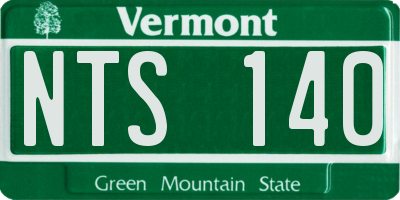 VT license plate NTS140