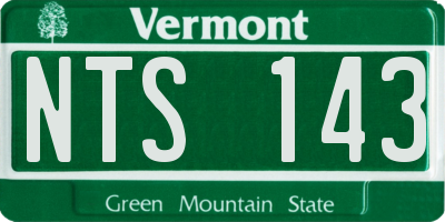 VT license plate NTS143