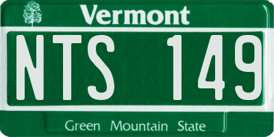 VT license plate NTS149