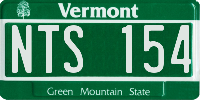 VT license plate NTS154