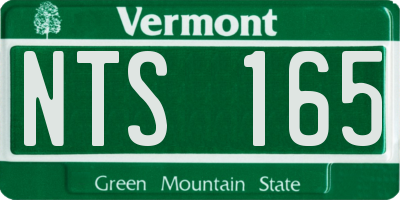 VT license plate NTS165