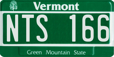 VT license plate NTS166