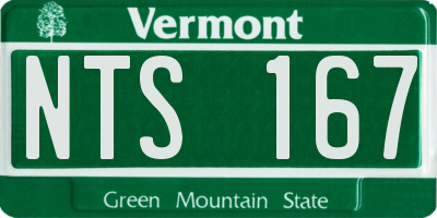 VT license plate NTS167