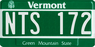 VT license plate NTS172