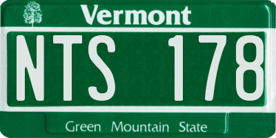 VT license plate NTS178