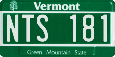 VT license plate NTS181