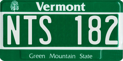 VT license plate NTS182