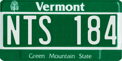 VT license plate NTS184