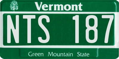 VT license plate NTS187