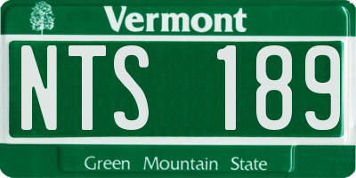 VT license plate NTS189