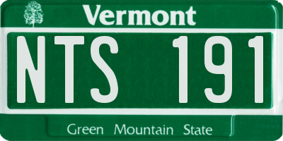 VT license plate NTS191