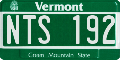 VT license plate NTS192