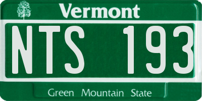 VT license plate NTS193