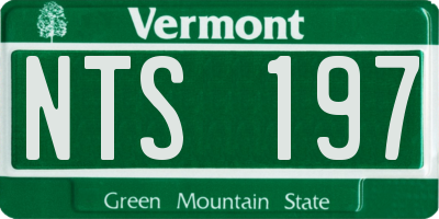 VT license plate NTS197
