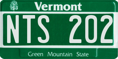 VT license plate NTS202