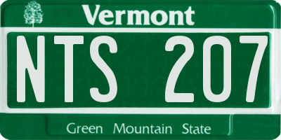 VT license plate NTS207