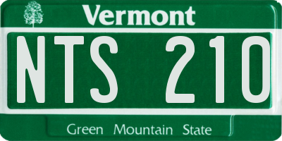 VT license plate NTS210