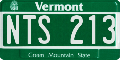 VT license plate NTS213