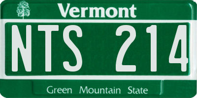 VT license plate NTS214