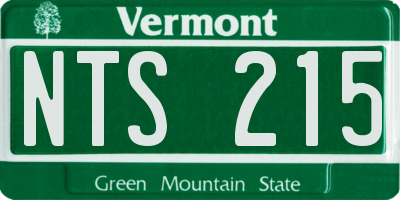 VT license plate NTS215