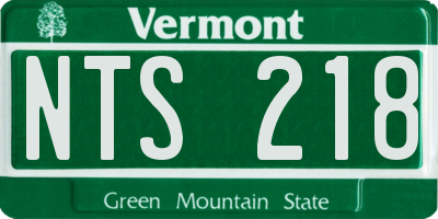 VT license plate NTS218