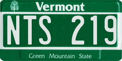 VT license plate NTS219