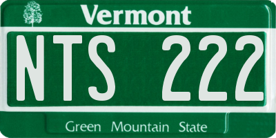 VT license plate NTS222
