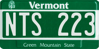 VT license plate NTS223