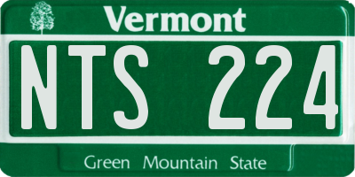 VT license plate NTS224